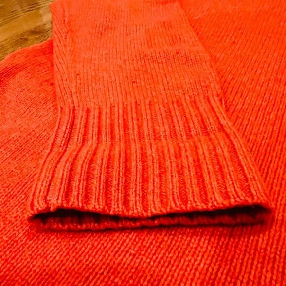 Vintager Polo Ralph Lauren Cashmere Blend Orange Turtleneck Sweater Size S - Picture 8 of 16